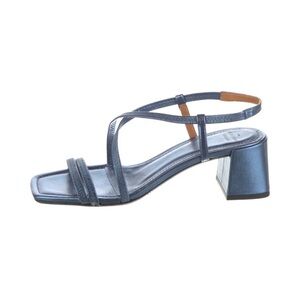 Sezane Pernille blue metallic sandals NIB